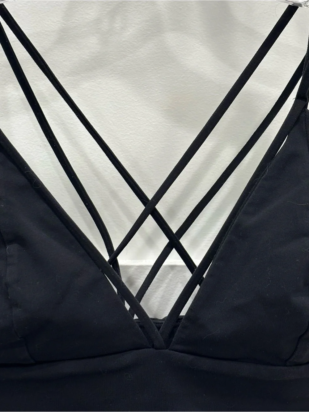 lululemon athletica Black Strappy V-Neck Bralette